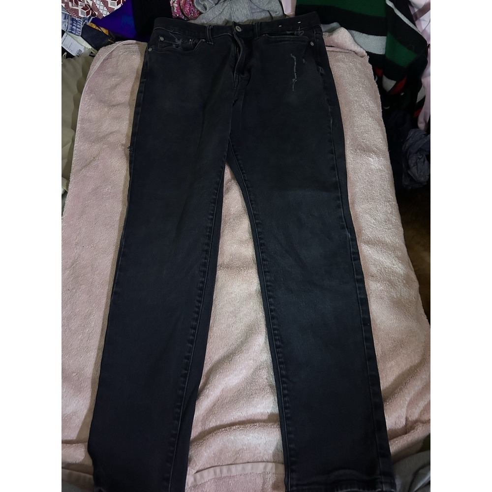 Abercrombie & Fitch Jeans Mens 32x32 Straight Black Distressed Denim Faded Black